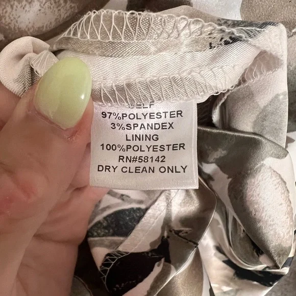 London Times Drapey Satin Ruched Floral Cocktail Dress Sz 4 - Picture 8 of 11